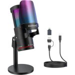 Usb gaming microphonemicrophone condensateur  rduction de bruit pour iphone / ipad / pc / macavec rgbtouch ...