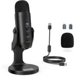 Usb microphone  condensateur micro gaming pour pc phone ordinateur portable et ps4&5 avec muet / cho ...
