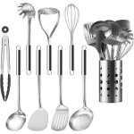 Ustensiles de cuisine inox - febest - 9 pices - louche - cumoire - spatule - serveur de ptes - presse ...