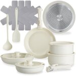 Ustensiles de cuisine - tectake - batterie de casseroles genua en aluminium de 16 pices adapte  l?induction ...