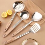 Ustensiles de cuisine - ulisem - acier inoxydable - 5 pi�ces - poign�es r�sistantes � la chaleur