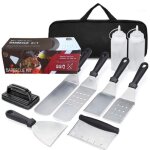 Ustensiles pour plancha 10 pi�ces spatule pour barbecue acier inoxydable accessoire plancha kit plancha ...