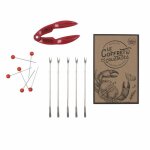 Ustensiles de service - web2o - coffret crustaces - 1 pince  crabes - 6 pics et fourchettes - mtal