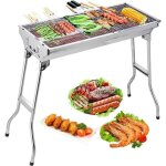 Uten barbecue portable en acier inoxydable pliablebarbecue charbon de bois avec bbq grille en acier pliable ...