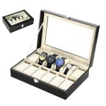 Uten bo�te � montres avec 12 compartiments �crin � montresbo�te de rangement pour montres avec coussin ...