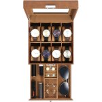 Uten boîte à montres 8 compartiments 2 niveaux coffret à montres en pu couvercle en verre coffret de ... Uten boîte à montres 8 compartiments 2 niveaux coffret à montres en pu couvercle en verre coffret de ...