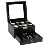 Uten bote de rangement pour montres  8 compartimentscoffret  montre bote en cuir avec serrurecouche ...