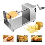 Uten coupe en spirale coupe - pomme de terre en spirale en acier inoxydableavec manivelle et pieds en ...