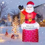 Uten - e1434 - 1 - pere noel gonflable avec lumieres led pour jardin interieur exterieur decoration de ...