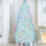 Uten sapin de nol artificiel led lumineux 180cm fibre optique ledsapin de nol 220 branches en pvcsupport ...