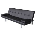 Uu canapé - lit réglable avec deux oreillers similicuir noir168x77x66 cm chy8723937 Uu canapé - lit réglable avec deux oreillers similicuir noir168x77x66 cm chy8723937