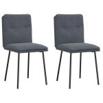 Uu new * chaises � manger - lot de 2 - chaises de cuisine gris fonc� - velours chy2390772