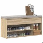 Uu new * meuble entrée - banc à chaussures - chêne sonoma - 102x305x45 cm - bois dingénierie chy1538747 ... Uu new * meuble entrée - banc à chaussures - chêne sonoma - 102x305x45 cm - bois dingénierie chy1538747 ...