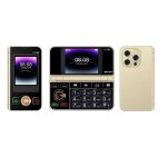 V - 899 2g flip phone 24 pouces double �cran 2500mah batterie double sim bluetooth clavier or