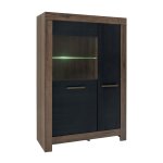 Vaisselier 2 portes petits - meubles - adam - 100 x 39 x 148cm - bois et noir