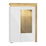 Vaisselier 2 portes petits - meubles - teo - 102 x 43 x 148cm - blanc et bois