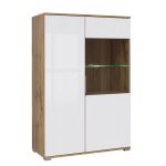 Vaisselier 2 portes petits - meubles - selma - 90 x 41 x 1325cm - blanc et bois