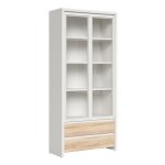Vaisselier 2 portes 2 tiroirs petits - meubles - soren - 90 x 405 x 2005cm - bois et blanc