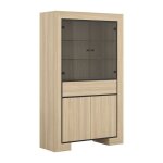 Vaisselier 4 portes 1 tiroir petits - meubles - lucius - 113 x 41 x 185cm - bois et noir