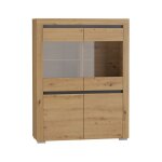 Vaisselier 4 portes petits - meubles - kasla - 106 x 39 x 139cm - bois et gris anthracite