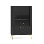 Vaisselier 4 portes petits - meubles - manoé - 92 x 40 x 149cm - noir Vaisselier 4 portes petits - meubles - manoé - 92 x 40 x 149cm - noir