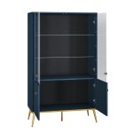Vaisselier 4 portes petits - meubles - thalia - 92 x 40 x 152cm - bleu Vaisselier 4 portes petits - meubles - thalia - 92 x 40 x 152cm - bleu