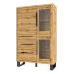 Vaisselier coloris chne collection milo. finition noires. meuble idal pour votre salle  manger.