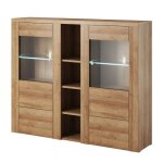 Vaisselier design 2 portes pour salon couleur chne. collection santiago.
