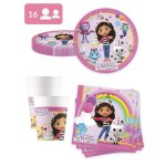 Vaisselle jetable - kit anniversaire 16 personnes gabby et la maison magique