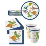 Vaisselle jetable - kit anniversaire vaisselle jetable dinosaures