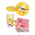 Vaisselle jetable - kit anniversaire vaisselle jetable lapins cr�tins