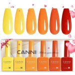 Valentinstag f�r manik�re nageldesign semi - permanent gel nail polish - 6 colours - yellow orange red ...