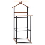 Valet de chambre kanna chevalet de nuit double portant pour vtements en bambou noir et vintage