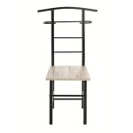 Valet de nuit valet de chambre en bois coloris chne san remo et mtal noir - longueur 46 x profondeur ...