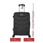 Valise cabine 55cm - adc - airflow noir - abs rigide - 4 roues 360� - 39l