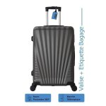 Valise cabine 55cm - adc - rigide abs - 4 roues 360� - 39l - �tiquette bagage offerte