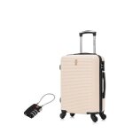Valise cabine 55x35x25cm valise celims weekend abs cadenas 4 roues 360 beige