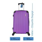 Valise cabine - adc - swift - 55cm - abs rigide - 4 roues 360� - 39l violet