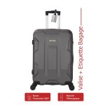 Valise cabine - adc - terra gris - 55cm - abs rigide - 4 roues 360�