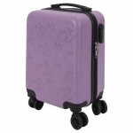 Valise cabine emboss�e violet 29l avec coque rigide abs roues pivotantes 360� cadenas � code poign�e ...