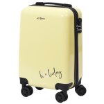 Valise cabine jaune 28l rigide en polycarbonate avec roues pivotantes 360� et cadenas s�curis� � code ...