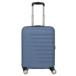 Valise cabine rigide american tourister flashline 55 cm - bleu coronet - 4 roulettes 360 - cadenas tsa ...