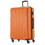 Valise cabine suitline 55 x 35 x 20 cm (42 l) abs rigide orange ? 4 roulettes poign�e t�lescopique cadenas ...