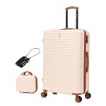 Valise grande taille 75cm 23kg avec vanity valise celims week - end roues 360 cadenas cr�me