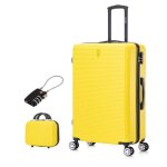 Valise grande taille 75cm 23kg avec vanity valise celims week - end roues 360 cadenas jaune