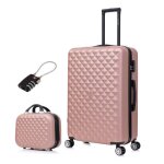 Valise moyenne 20kg 65cm avec vanity valise celims urban abs cadenas rose gold