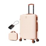 Valise moyenne 20kg 65cm avec vanity valise celims week - end abs cadenas cr�me