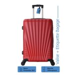Valise moyenne 65cm - adc - rigide - rouge - 4 roues 360 - 65l - 3kg
