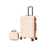 Valise moyenne 20kg 65cm avec vanity valise celims weekend ultra - rsistant abs cadenas crme