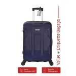 Valise moyenne rigide - adc - 65cm - 4 roues 360� - 30kg - 65l - bleu